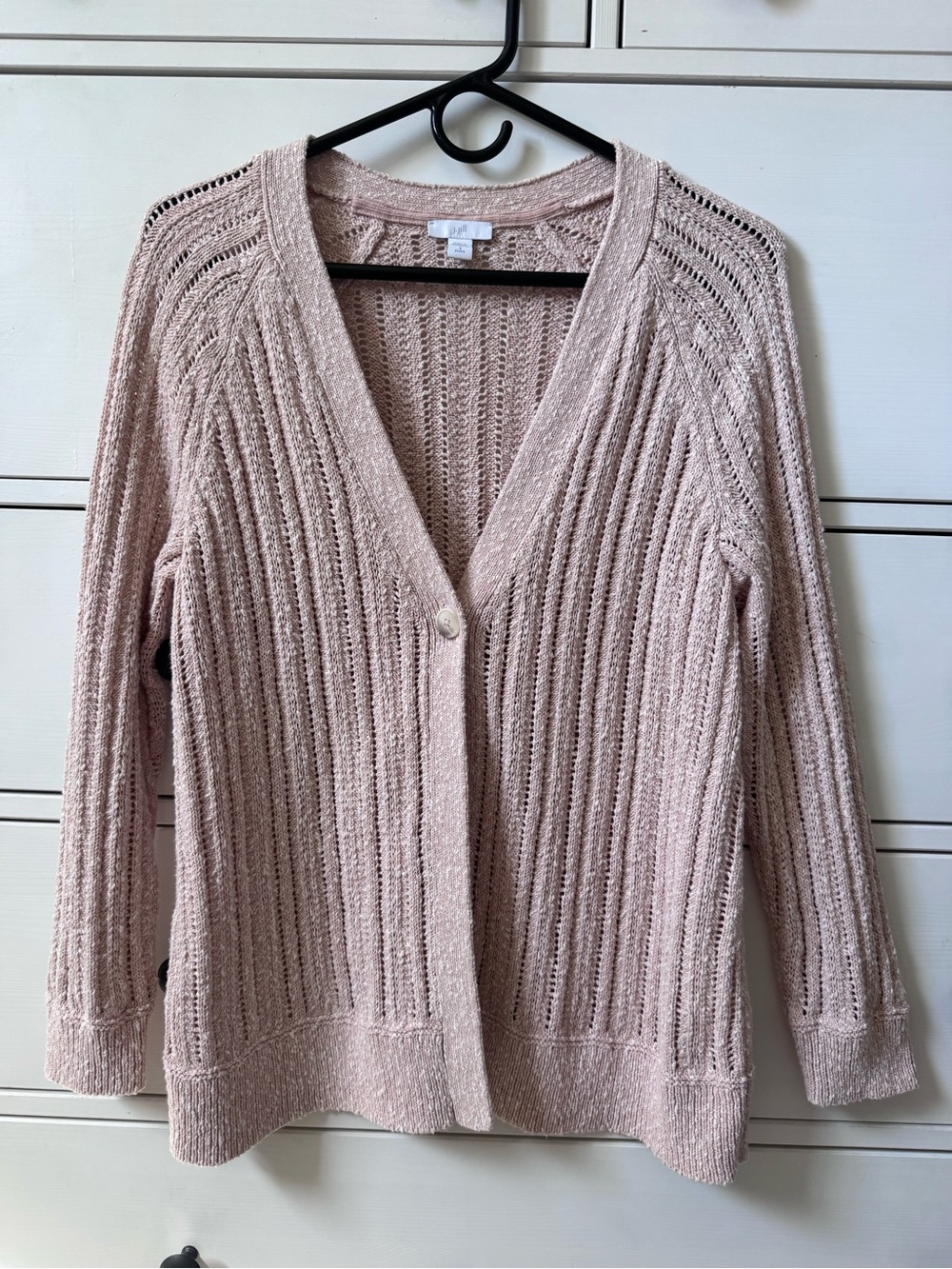 J Jill Blush Pink Cable Knit Cardigan Petite Small
